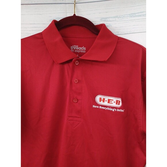HEB Red Employee Polo Shirt Sz S Here Everything's Better - Picture 3 of 5
